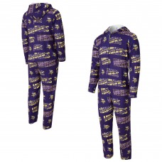Minnesota Vikings Concepts Sport Purple Shuffle All-Over-Print Microfleece Full-Zip Union Suit