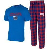 New York Giants Concepts Sport Royal/Red Avondale T-Shirt & Flannel Pants Set