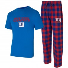 New York Giants Concepts Sport Royal/Red Avondale T-Shirt & Flannel Pants Set