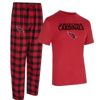 Arizona Cardinals Concepts Sport Cardinal/Black Avondale T-Shirt & Flannel Pants Set