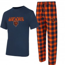 Футболка Chicago Bears Concepts Sport Navy/Orange Avondale & Flannel Pants Set Футболка Chicago Bears Concepts Sport Navy/Orange Avondale & Flannel Pants Set