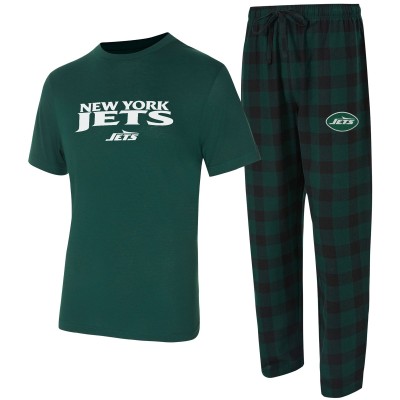 New York Jets Concepts Sport Green/Black Avondale T-Shirt & Flannel Pants Set