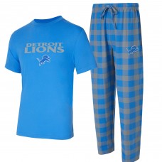 Футболка Detroit Lions Concepts Sport Blue/Silver Avondale & Flannel Pants Set Футболка Detroit Lions Concepts Sport Blue/Silver Avondale & Flannel Pants Set