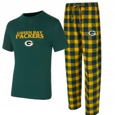 Футболка Green Bay Packers Concepts Sport Green/Gold Avondale & Flannel Pants Set Футболка Green Bay Packers Concepts Sport Green/Gold Avondale & Flannel Pants Set