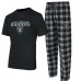 Las Vegas Raiders Concepts Sport Black/Silver Avondale T-Shirt & Flannel Pants Set