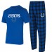 Indianapolis Colts Concepts Sport Royal/Black Avondale T-Shirt & Flannel Pants Set