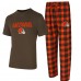 Футболка Cleveland Browns Concepts Sport Brown/Orange Avondale & Flannel Pants Set