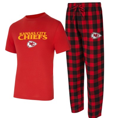 Kansas City Chiefs Concepts Sport Red/Black Avondale T-Shirt & Flannel Pants Set