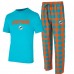 Miami Dolphins Concepts Sport Aqua/Orange Avondale T-Shirt & Flannel Pants Set