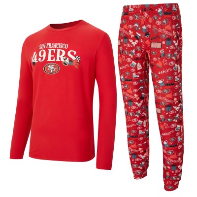 San Francisco 49ers Concepts Sport Scarlet Chestnut Long Sleeve Top & Pants Set