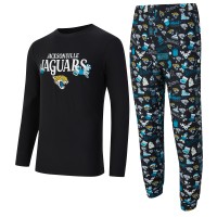 Jacksonville Jaguars Concepts Sport Black Chestnut Long Sleeve Top & Pants Set