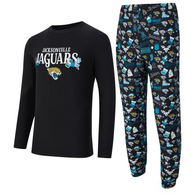 Jacksonville Jaguars Concepts Sport Black Chestnut Long Sleeve Top & Pants Set