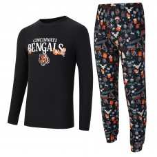 Cincinnati Bengals Concepts Sport Black Chestnut Long Sleeve Top & Pants Set