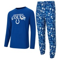Indianapolis Colts Concepts Sport Royal Chestnut Long Sleeve Top & Pants Set