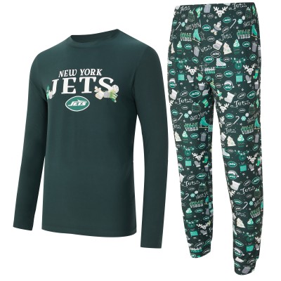 New York Jets Concepts Sport Green Chestnut Long Sleeve Top & Pants Set
