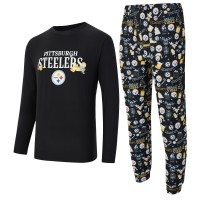Pittsburgh Steelers Concepts Sport Black Chestnut Long Sleeve Top & Pants Set