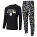 Pittsburgh Steelers Concepts Sport Black Chestnut Long Sleeve Top & Pants Set Pittsburgh Steelers Concepts Sport Black Chestnut Long Sleeve Top & Pants Set