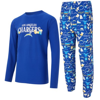 Los Angeles Chargers Concepts Sport Royal Chestnut Long Sleeve Top & Pants Set