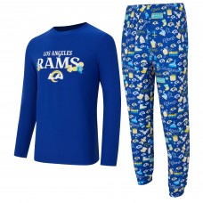 Los Angeles Rams Concepts Sport Chestnut Long Sleeve Top & Pants Set - Royal