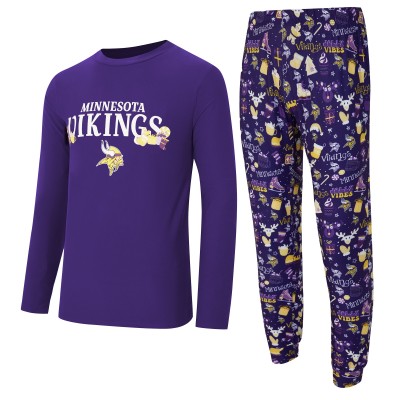 Minnesota Vikings Concepts Sport Purple Chestnut Long Sleeve Top & Pants Set
