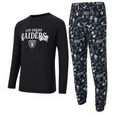 Las Vegas Raiders Concepts Sport Black Chestnut Long Sleeve Top & Pants Set