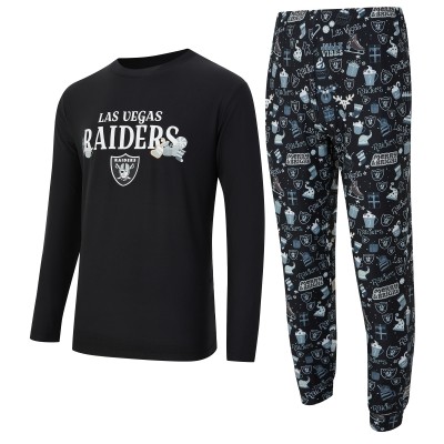 Las Vegas Raiders Concepts Sport Black Chestnut Long Sleeve Top & Pants Set