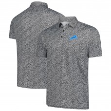 Detroit Lions Antigua Black Field Ditsy Polo