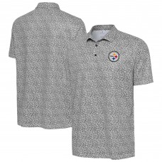 Pittsburgh Steelers Antigua Black Field Ditsy Polo