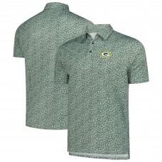 Green Bay Packers Antigua Green Field Ditsy Polo