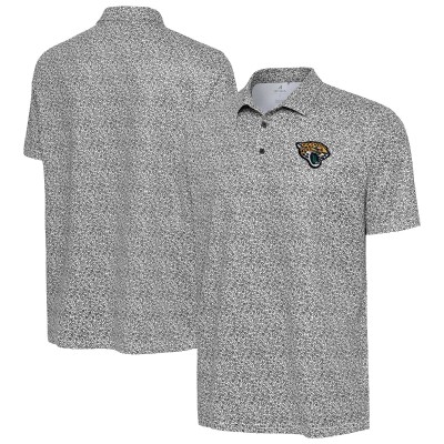 Jacksonville Jaguars Antigua Gray Field Ditsy Polo