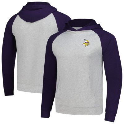 Minnesota Vikings Antigua Heather Gray/Purple Urgent Pullover Hoodie
