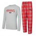 San Francisco 49ers Concepts Sport Scarlet/Heather Gray Regulate Long Sleeve T-Shirt and Plaid Pant Set San Francisco 49ers Concepts Sport Scarlet/Heather Gray Regulate Long Sleeve T-Shirt and Plaid Pant Set