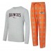Denver Broncos Concepts Sport Orange/Heather Gray Regulate Long Sleeve T-Shirt and Plaid Pant Set