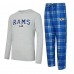 Los Angeles Rams Concepts Sport Regulate Long Sleeve T-Shirt and Plaid Pant Set - Royal/Gray Los Angeles Rams Concepts Sport Regulate Long Sleeve T-Shirt and Plaid Pant Set - Royal/Gray
