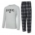 Las Vegas Raiders Concepts Sport Black/Gray Regulate Long Sleeve T-Shirt and Plaid Pant Set