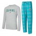 Miami Dolphins Concepts Sport Aqua/Heather Gray Regulate Long Sleeve T-Shirt and Plaid Pant Set