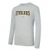 Pittsburgh Steelers Concepts Sport Black/Heather Gray Regulate Long Sleeve T-Shirt and Plaid Pant Set