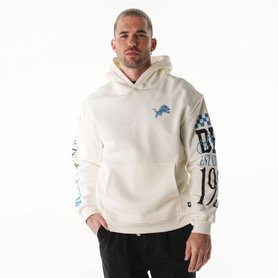 Толстовка Unisex Detroit Lions The Wild Collective Cream Stacked Graphic Sleeve Fleece