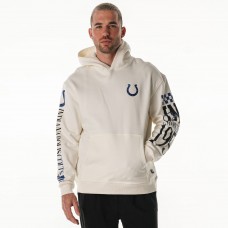Unisex Indianapolis Colts The Wild Collective Cream Stacked Graphic Sleeve Fleece Hoodie