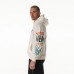 Unisex Miami Dolphins The Wild Collective Cream Stacked Graphic Sleeve Fleece Hoodie