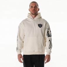 Unisex Las Vegas Raiders The Wild Collective Cream Stacked Graphic Sleeve Fleece Hoodie