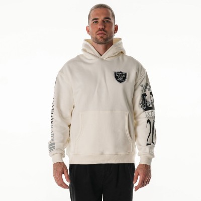 Unisex Las Vegas Raiders The Wild Collective Cream Stacked Graphic Sleeve Fleece Hoodie