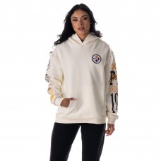 Unisex Pittsburgh Steelers The Wild Collective Cream Stacked Graphic Sleeve Fleece Hoodie