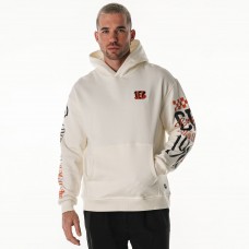 Unisex Cincinnati Bengals The Wild Collective Cream Stacked Graphic Sleeve Fleece Hoodie