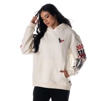 Толстовка Unisex Houston Texans The Wild Collective Cream Stacked Graphic Sleeve Fleece