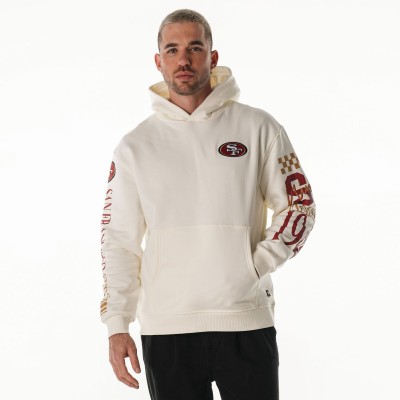 Unisex San Francisco 49ers The Wild Collective Cream Stacked Graphic Sleeve Fleece Hoodie