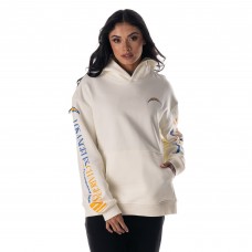 Unisex Los Angeles Chargers The Wild Collective Cream Stacked Graphic Sleeve Fleece Hoodie