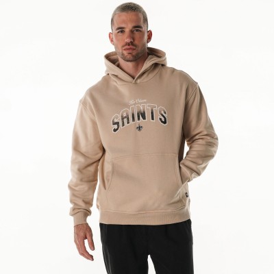 Unisex New Orleans Saints The Wild Collective Tan Oversized Graphic Fleece Hoodie