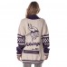 Unisex Minnesota Vikings The Wild Collective Cream Jacquard Rolled Collar Button-Up Cardigan Sweater