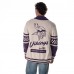 Unisex Minnesota Vikings The Wild Collective Cream Jacquard Rolled Collar Button-Up Cardigan Sweater